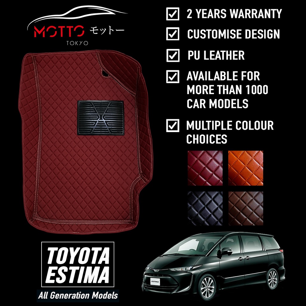 Motto Customised 5D Car Mat Toyota Estima (ACR30 & ACR50) [PU Leather ...