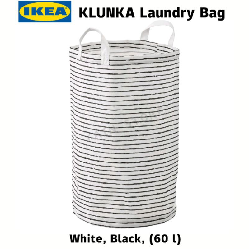 KLUNKA Laundry bag, white, black - IKEA