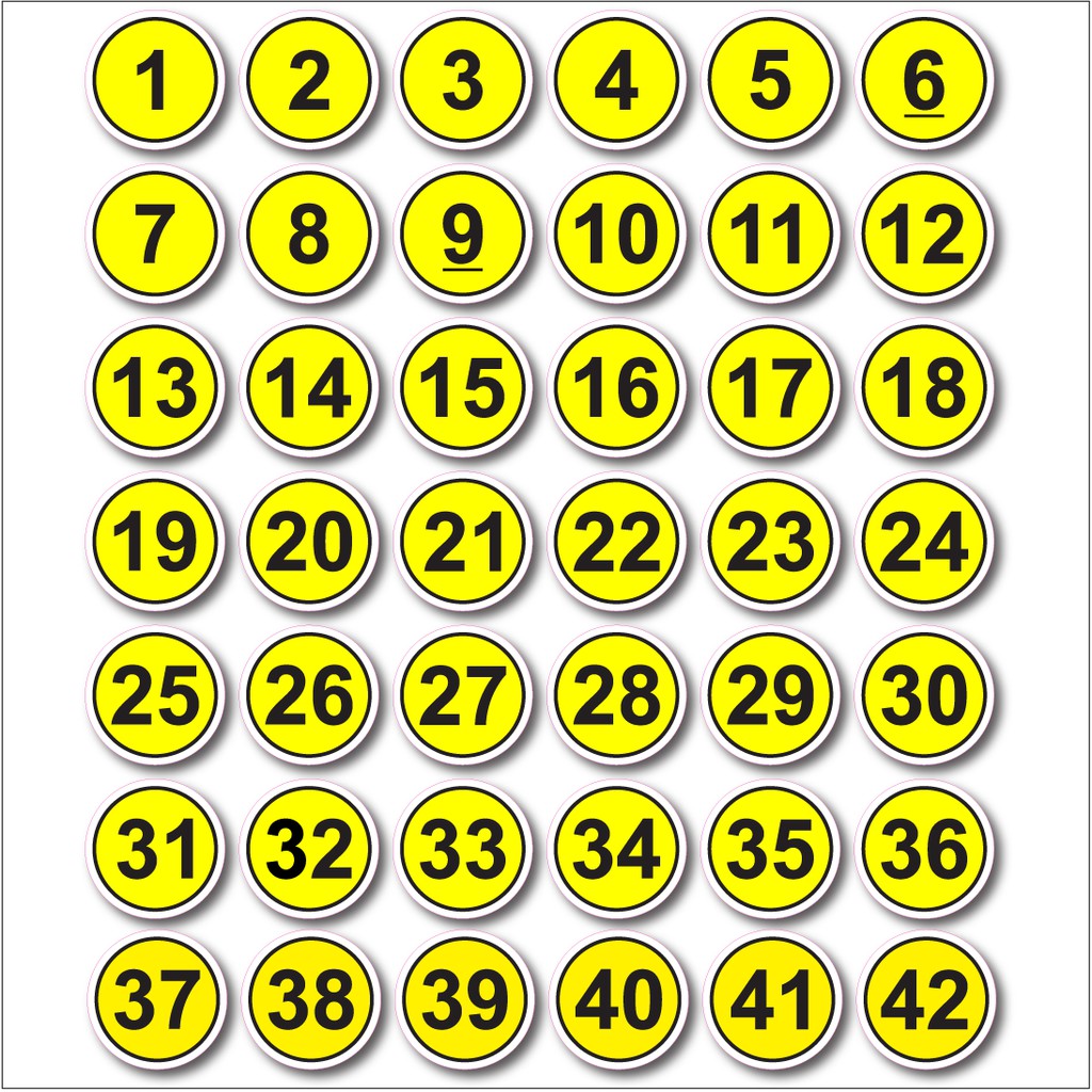 KENO ACRYLIC TABLE TOP NUMBER SIGN 1 TO 42 50MM dia. WE ACCEPT CUSTOM ...