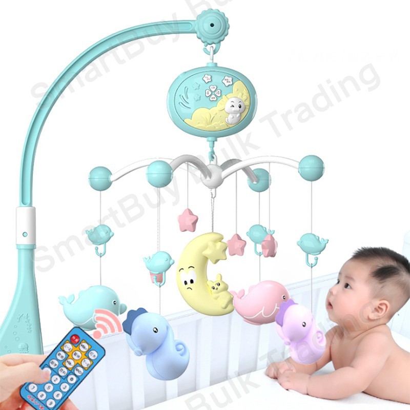 Mobile Baby Crib Rotating Music Rattles Projector Carousel for Baby Cot ...