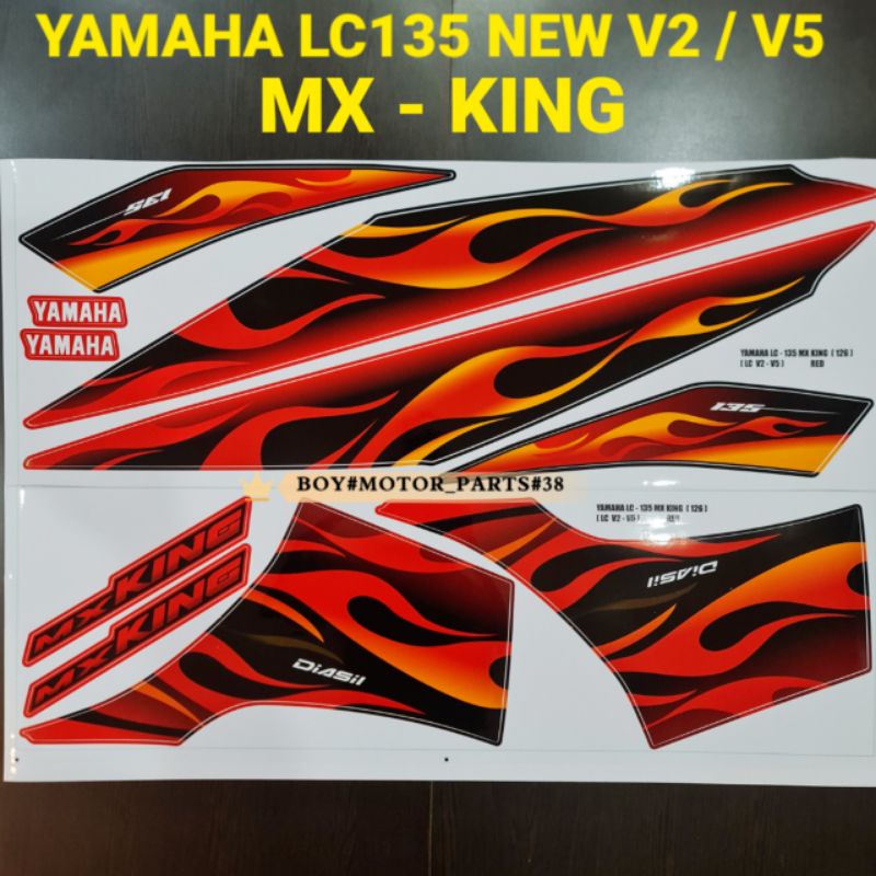 LC135 NEW LC V2 / V5 MX KING FIRE FLAME ( 126 ) EDITION BODY STICKER ...