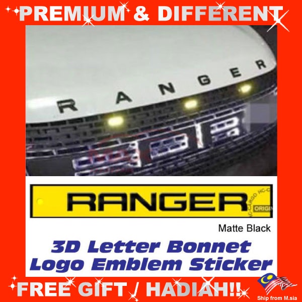 FORD RANGER Car Hood Emblem Logo Premium 3M Bonet Bonnet Trunk 3D ...