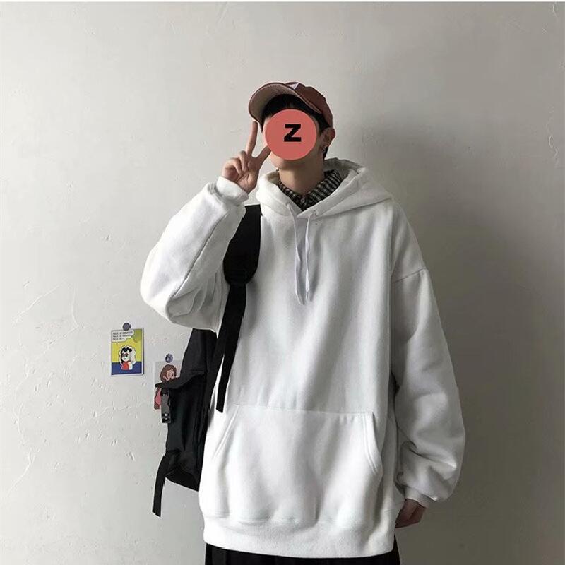 Hoodie【Size M-8XL 150K】Kpop Oversized man Long Solid color hoodie ...