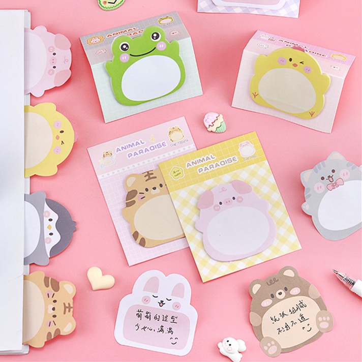 Creative Cute Cartoon Animal Paradise Standing Sticky Notes School ...