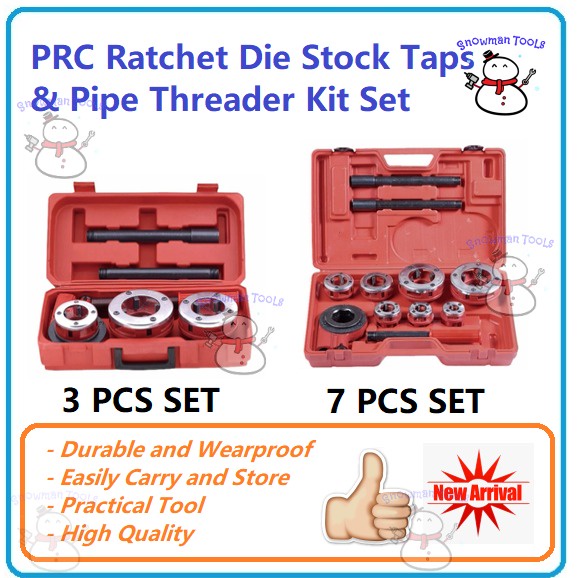 PRC RATCHET DIE STOCK TAPS AND DIES SET TAP DIE THREAD BOLT SCREW PIPE