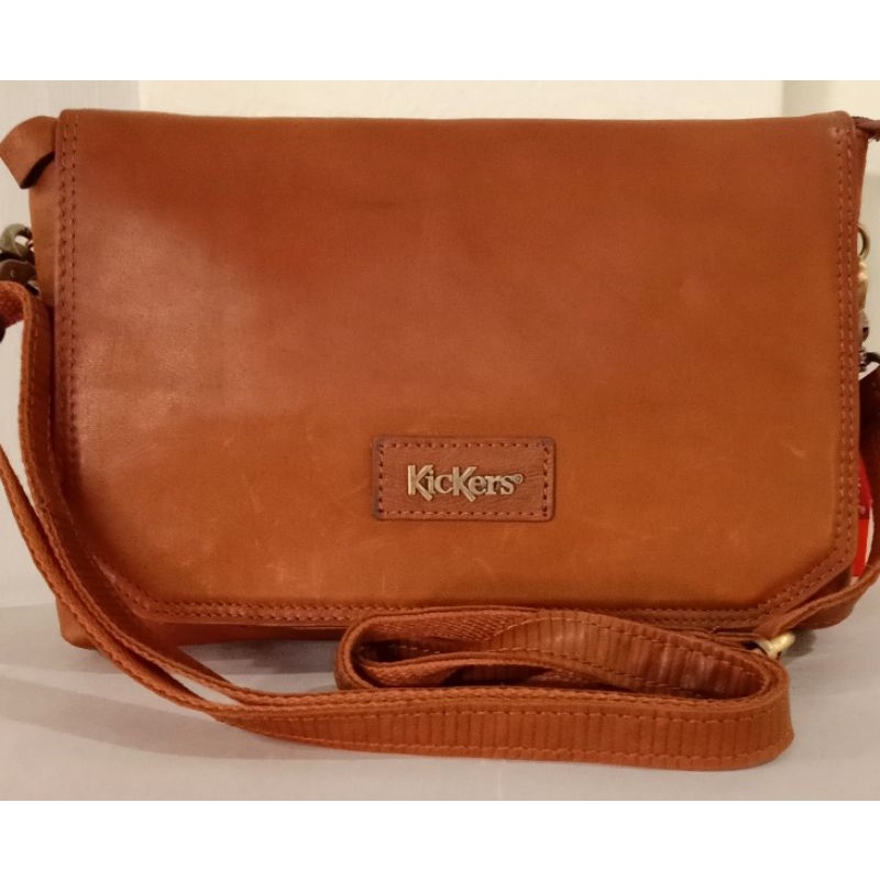KICKERS GENERA LEATHER SLING BAG CLUTCH BAG (1KICS78549A/B) Shopee