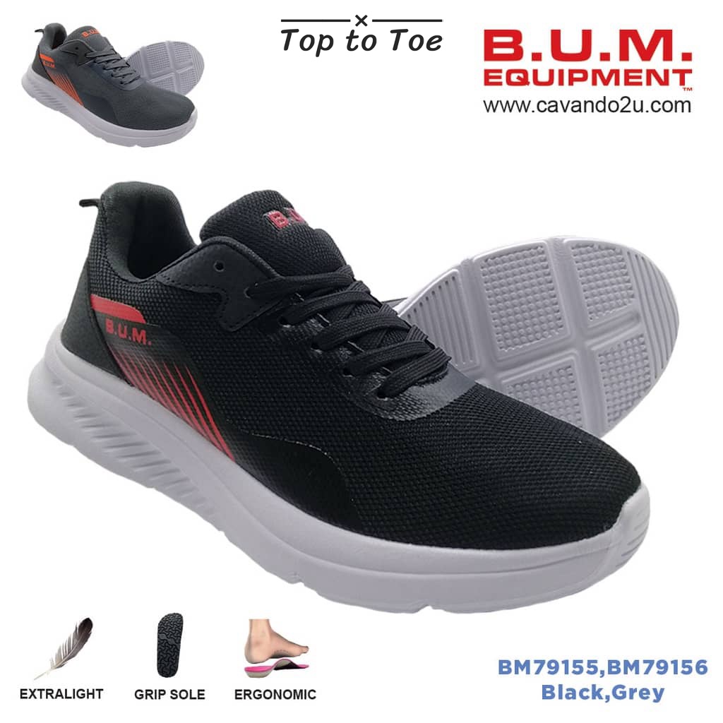 BUM Equipment Unisex Sport Shoes BM79155 BM79156 Black Grey Shopee Malaysia