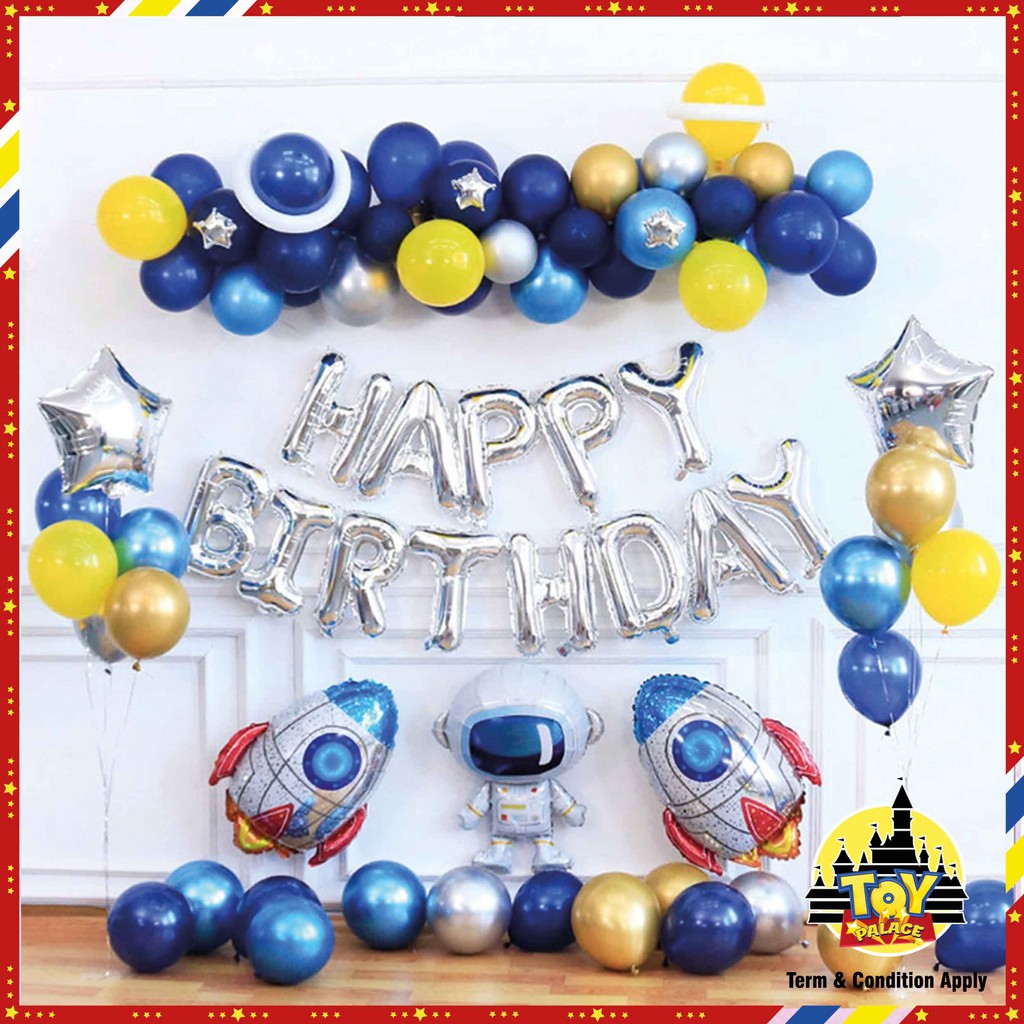 🇲🇾 Ready Stock 💕Space Astronaut Theme Birthday Party Decoration Balloon ...