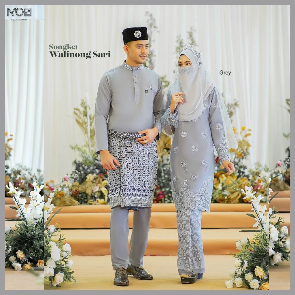 FULL SET NIKAH BAJU KURUNG MODEN WALINONG SARI GREY TUNANG NIKAH KAHWIN BAJU MELAYU MODEN KURUNG SONGKET Shopee Malaysia