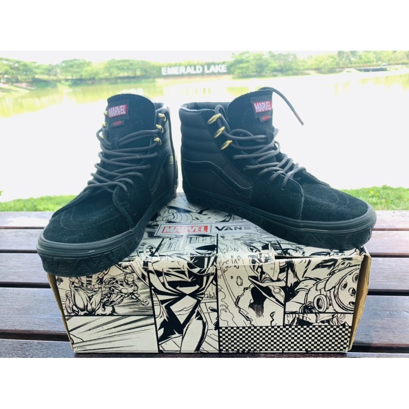 Black 2024 marvel vans