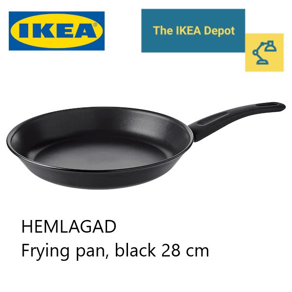 HEMLAGAD Wok with lid, black - IKEA