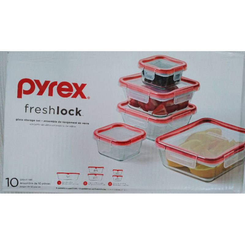 PYREX Freshlock 10 pieces Glass storage set AUSSIE STOCK Boleh