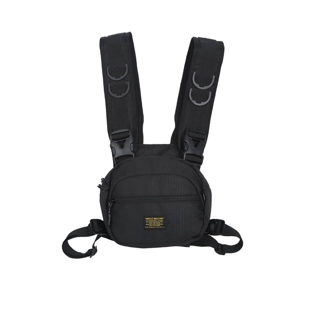 308 ABSLTUNSCRD - CHEST RIG BAG SMALL LABEL GOLD - BLACK | Shopee Malaysia