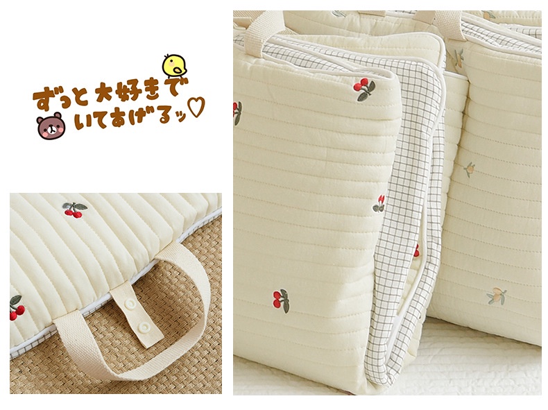 Ins Thick Newborn Baby Embroidered Cotton Breathable Nap Pad Folding ...