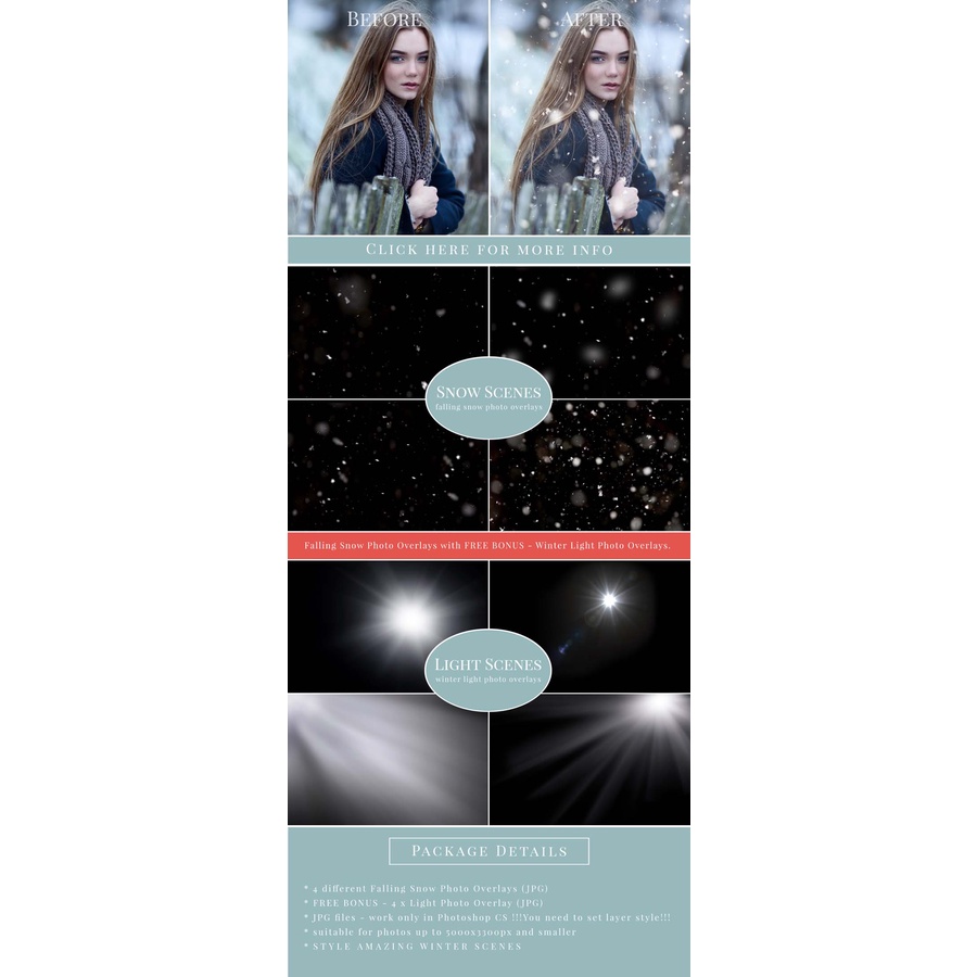 December Scenes, Snow Falling Photoshop Overlays[windows] | Shopee Malaysia