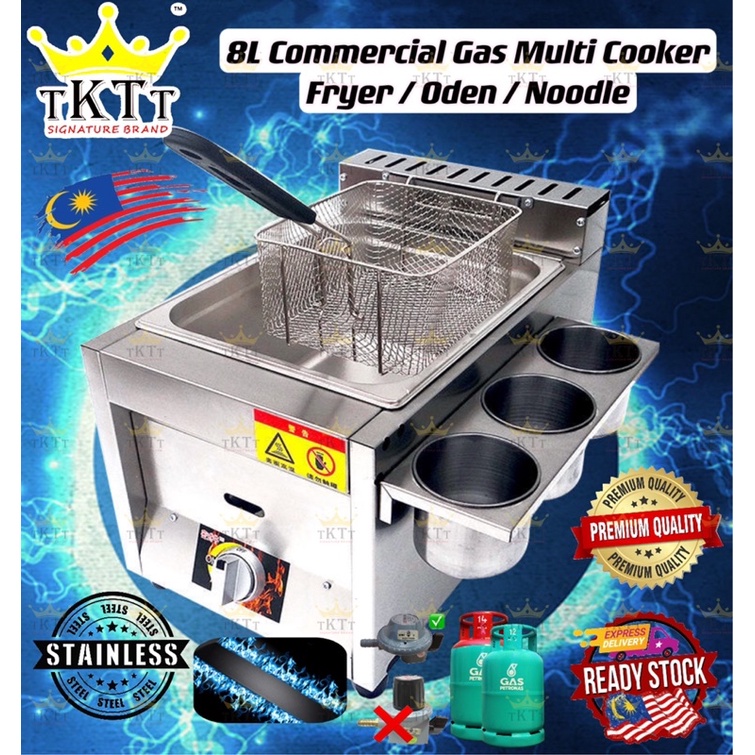 TKTT 8L Single Gas Multi Functional Cooker Gas Ventilation Deep Fryer