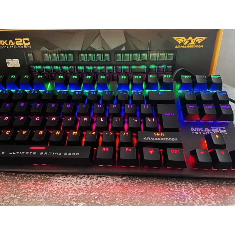 Armageddon MKA-2C Gaming Keyboard Blue Switch & Armageddon Raver 3 RG ...