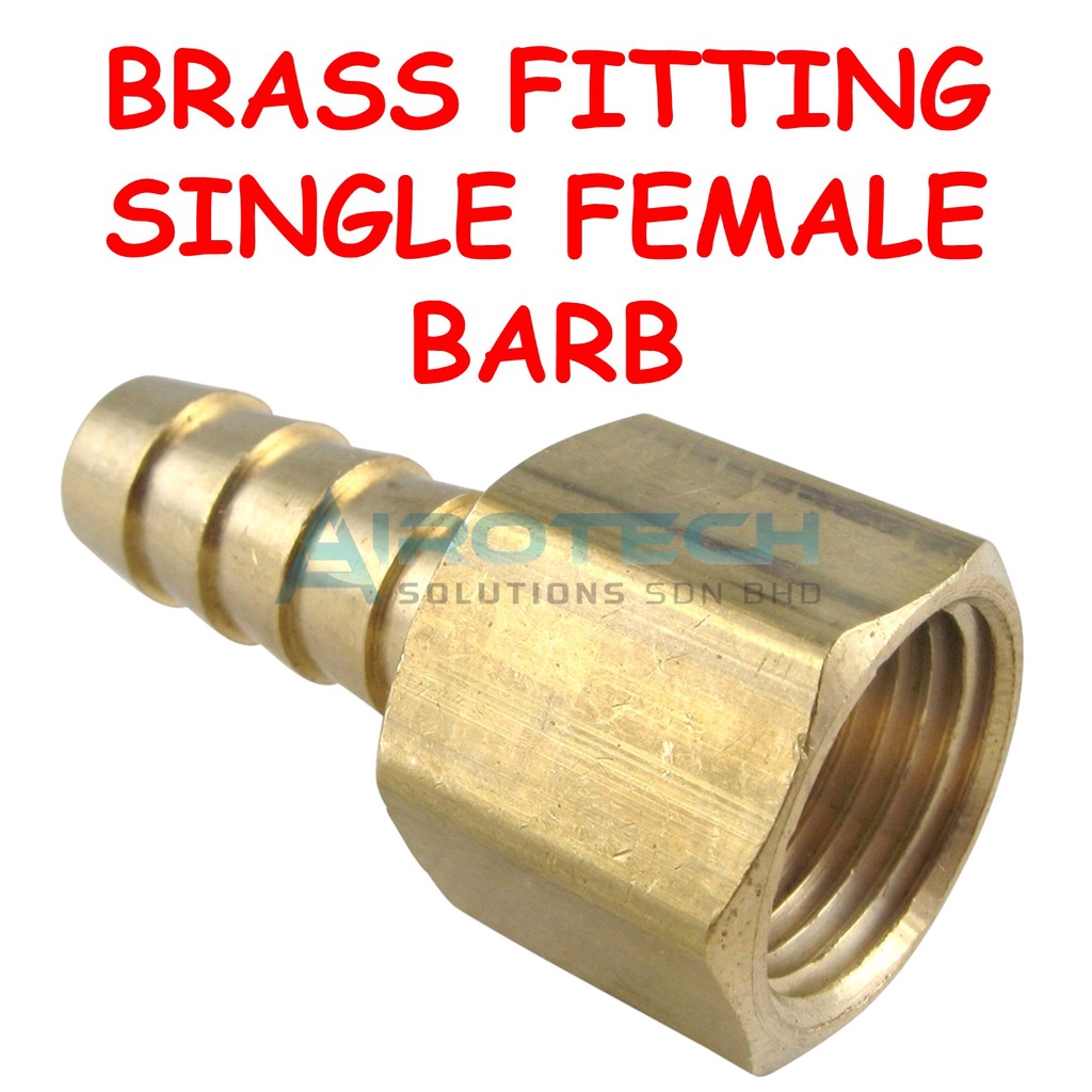 Brass Fitting Single Female Barb Connectors Hose Thread Fitting Nipple ...