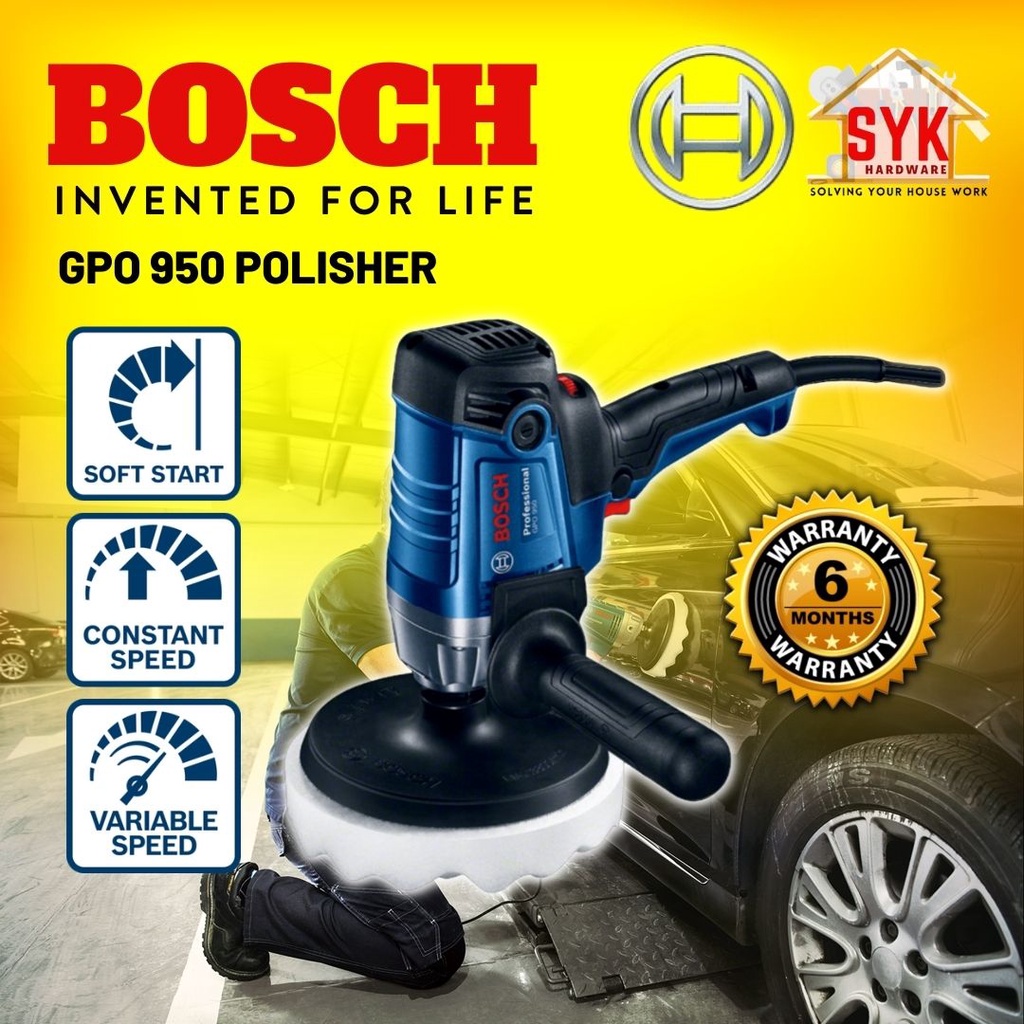 SYK Bosch GPO 950 Corded Vertical Car Polisher Power Tools Car Polish Electric Polisher Machine