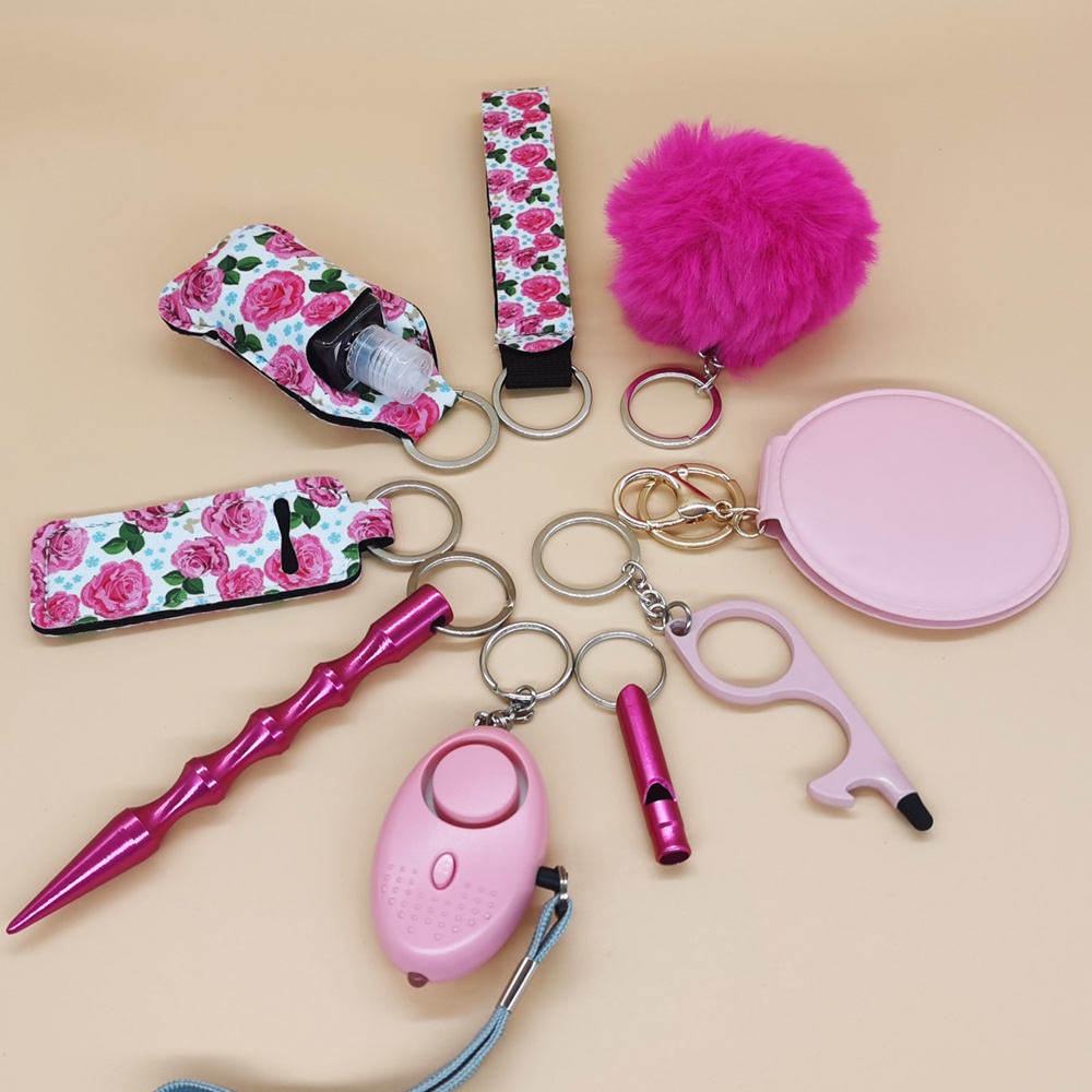 10-piece Alarm Keychain Female Self-defense Keychain, Girl Self-defense ...