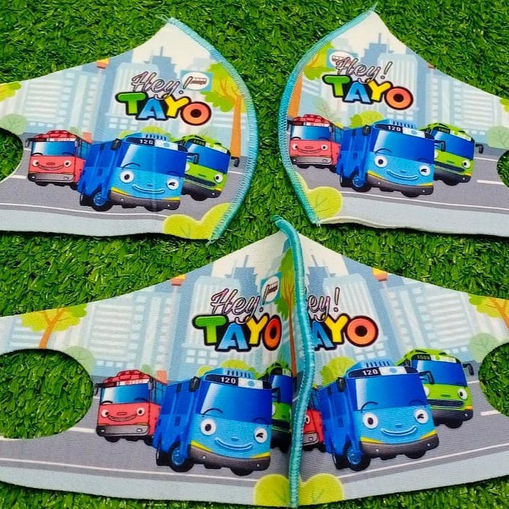 Children's scuba Cloth Masks Cartoon Images / tayo Characters | Shopee ...