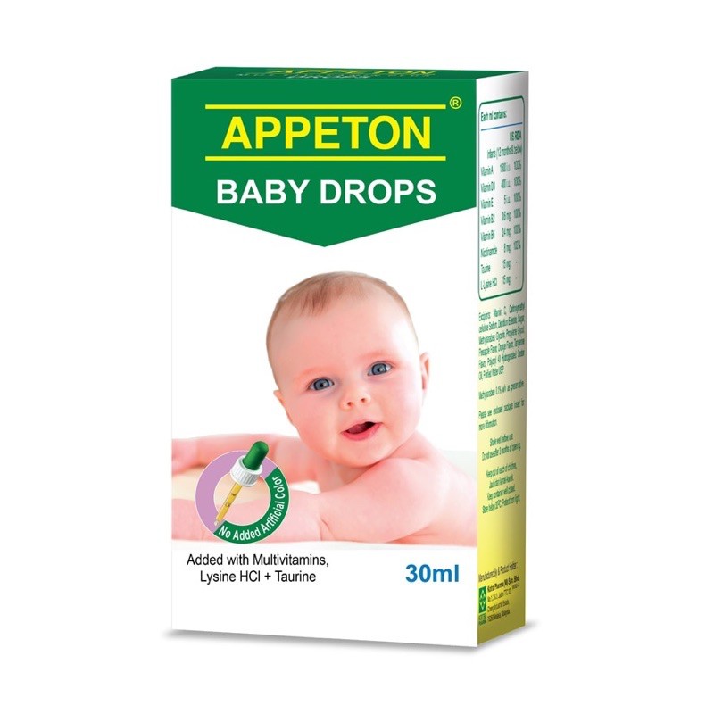 APPETON MULTIVITAMINS, LYSINE HCL + TAURINE BABY DROPS 30ML EXP07/2025 ...