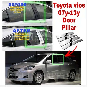 TOYOTA VIOS 03'-07' TOYOTA VIOS 07'-13'CAR CHROME DOOR WINDOW PILLAR ...