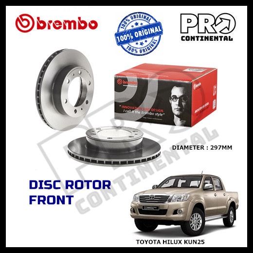 GENUINE BREMBO TOYOTA HILUX KUN25 KUN26 2004-2015 FRONT DISC ROTOR [1 ...