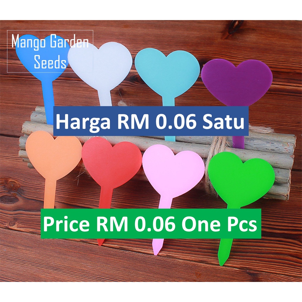 READY STOCK Love Shape ️ 5 PCS PLANT TAG, Plant Label, Heart, Gardening ...