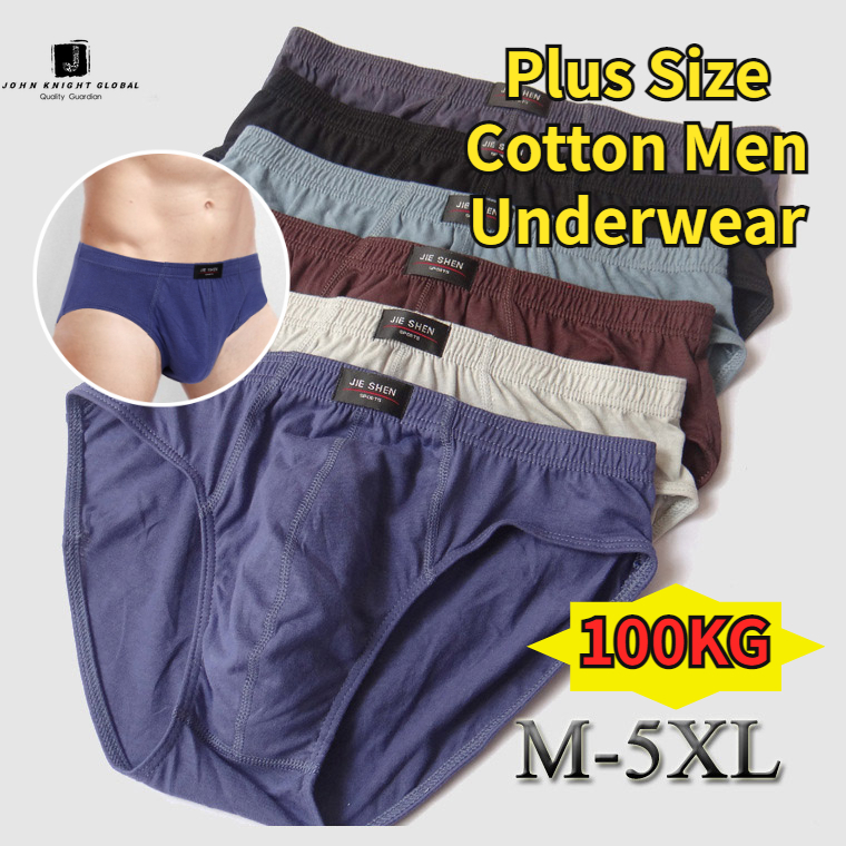 Men 100% Cotton Soft Breathable Underwear Panties Briefs Boxer plus size  M-4XL 