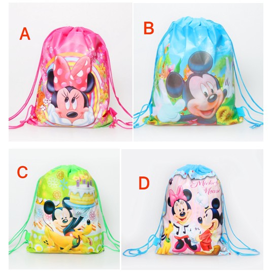 Mickey Mouse Theme Non-Woven Fabric Bag Children Drawstring Backpack ...