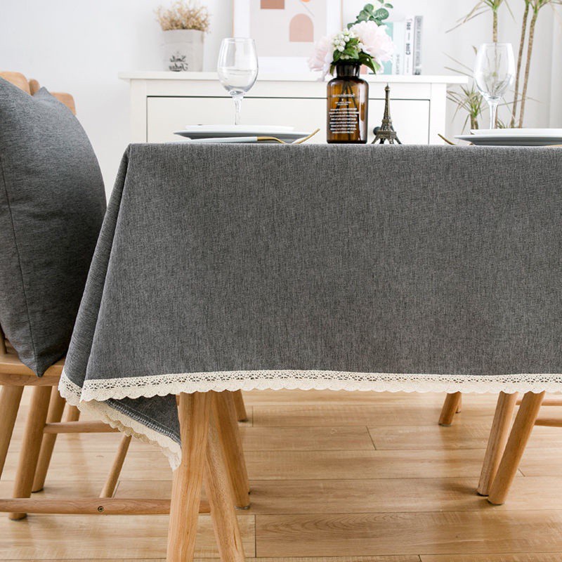 Moonstars Nordic Square Table Cloth Cotton Linen Pure Color Small Fresh ...