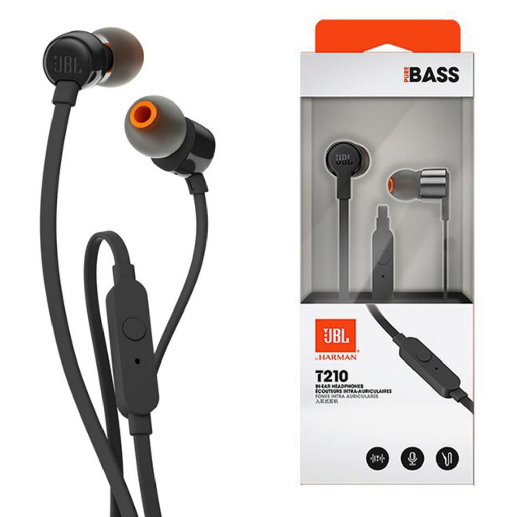 Original JBL T210 In Ear Headphone Black Grey Rose Gold Shopee