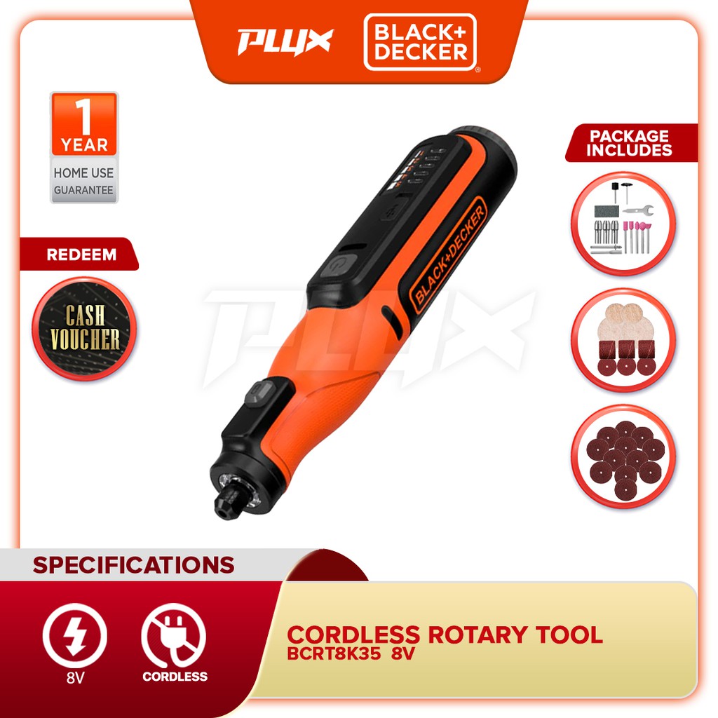 BLACK DECKER BCRT8K35 Cordless Rotary Tool with 35 Piece