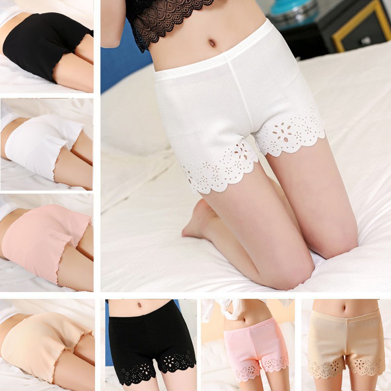 Soft Safety Under Short Shorts Hollow Out Lace Seamless Inner Pants