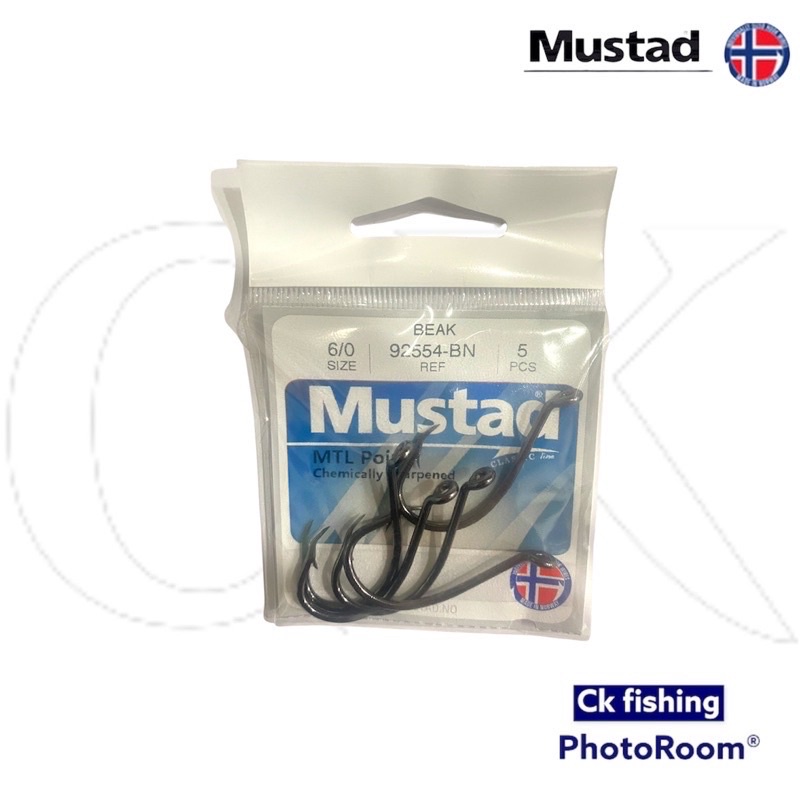 Mustad Beak 92554-BN Size #1 To #6/0 MTL Point Fishing Hook / Mata Kail  Pancing / Bottom Fishing / Kolam Pancing | Shopee Malaysia