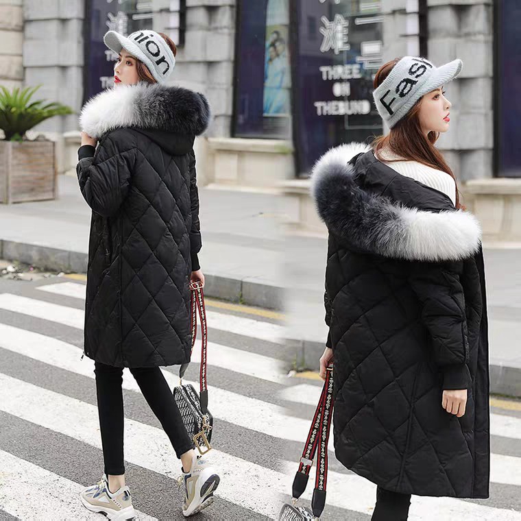 Korean Style Fashion Women Winter Jacket Oversized Large Size Female Hooded  Fur Collar Coat High Quality Long Praka Thicken