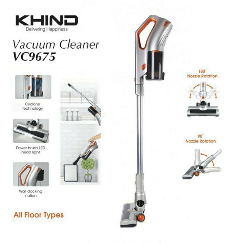 KHIND Vacuum Cleaner Cordless Handheld VC9675 Vacuum Stick 2 in 1