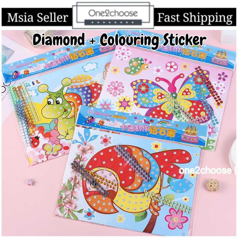 DIY craft kid EVA Handmade Diy Bling Diamond Sticker Paste Art Hand ...