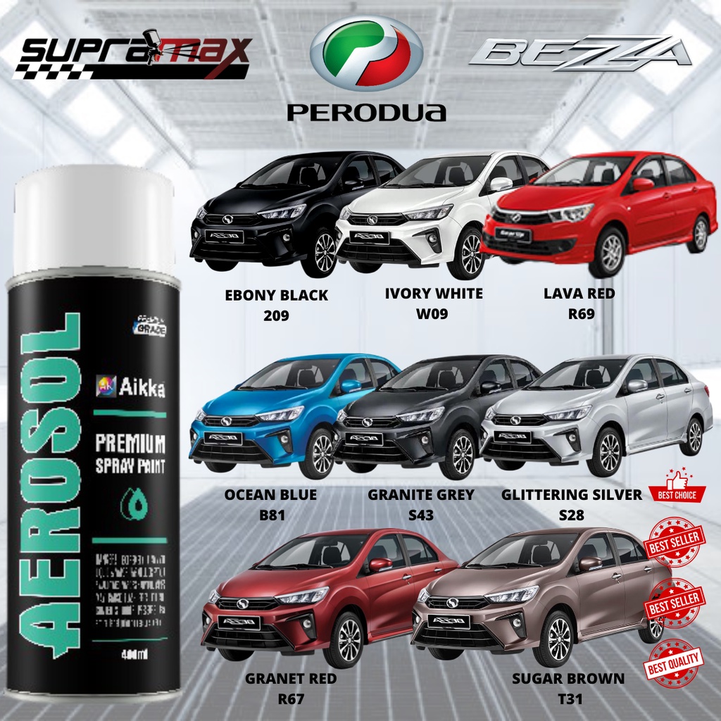[Perodua Bezza] SUPRAMAX Aerosol Spray 2K Paint/ Car Body Touch Up ...
