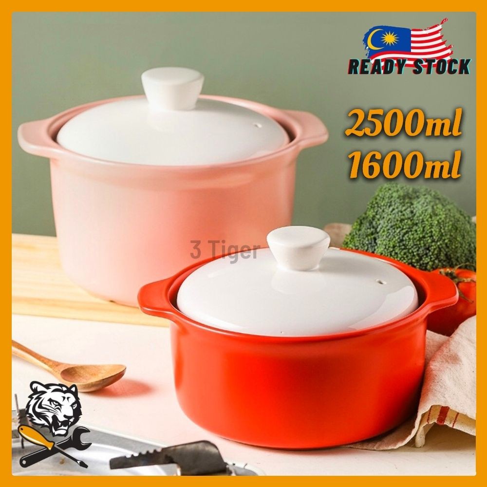 2500ml Periuk Tanah High Heat Resistant Casserole Pot Clay Pot Ceramic ...
