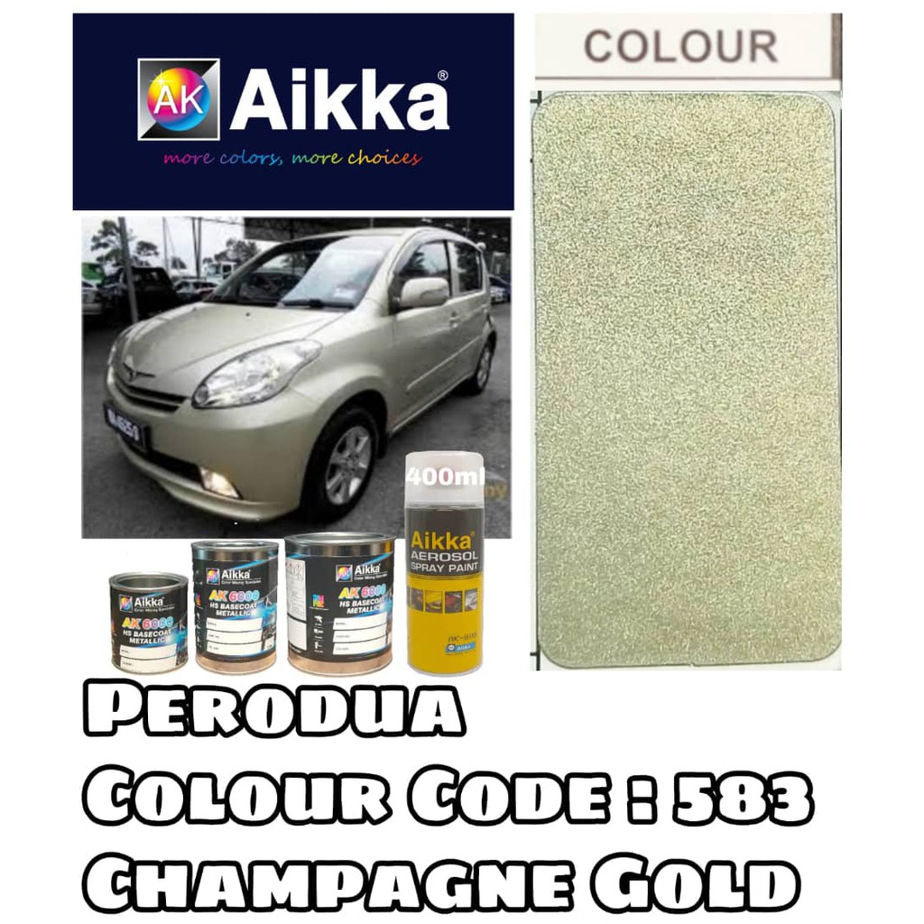 Perodua 583 CHAMPAGNE GOLD Aikka Cat Kereta 2k bancuh/ DIY Touch Up ...