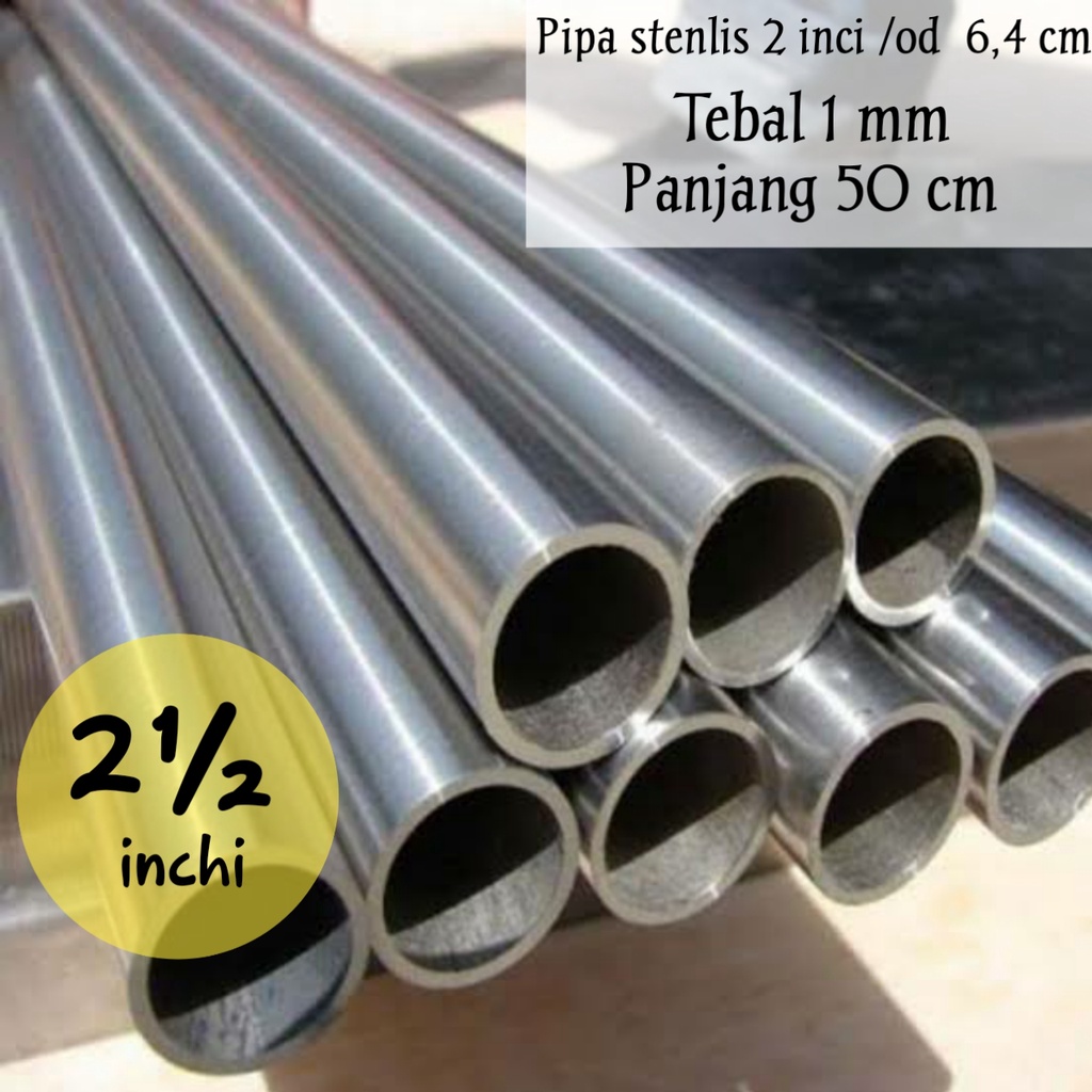 2.5 inch stainless steel pipe od 63.5 mm LENGTH 50 CM round stainless ...