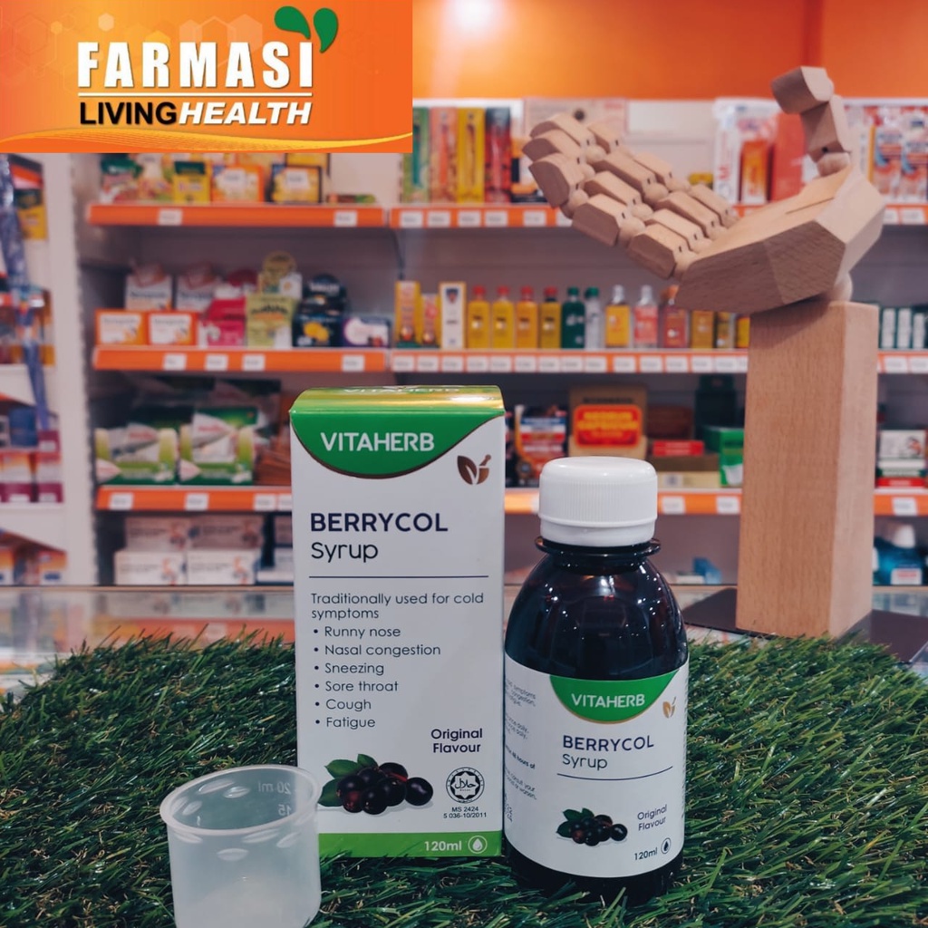 VITAHERB BERRYCOL SYRUP ORIGINAL BLACK ELDERBERRY EXTRACT 120ML FOR ...