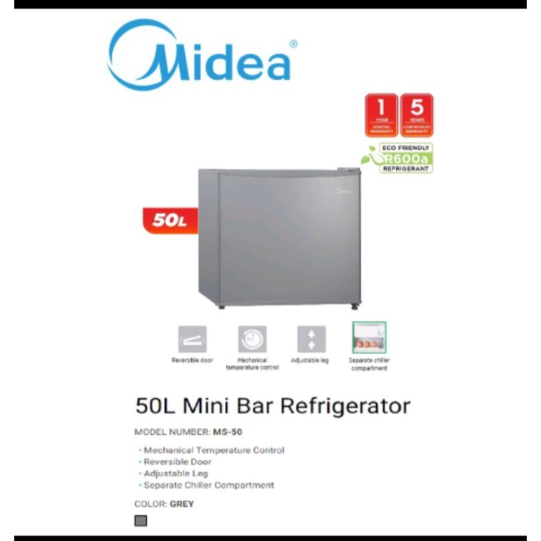 MIDEA MS50V 50L MInI BAR FRIDGE/REFRIGERATOR Shopee Malaysia
