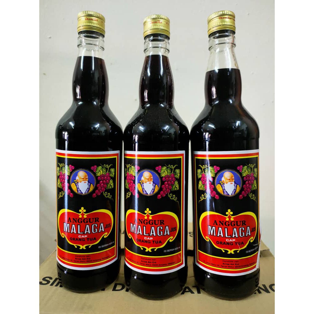 1 BOX ANGGUR MALAGA CAP ORANG TUA 12 BOTOL X 620ML | Shopee Malaysia