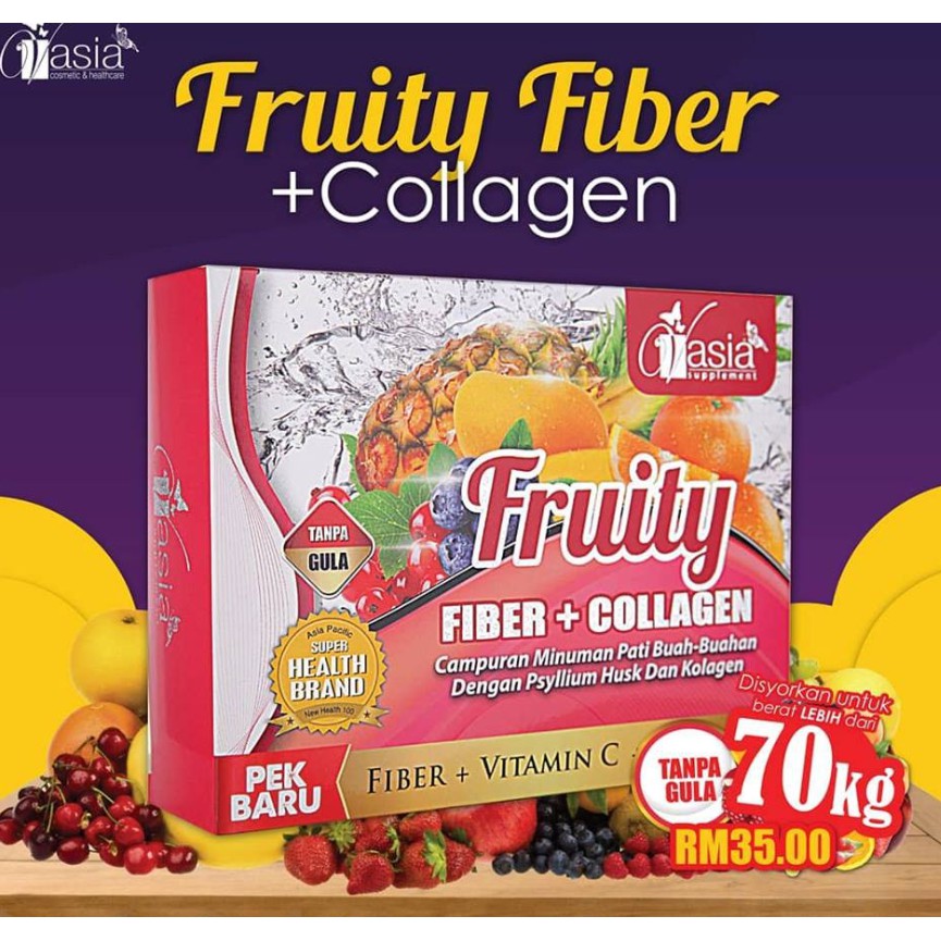 V'Asia FRUITY FIBER COLLAGEN & GRAPE FIBER COLLAGEN (10 sachet X 15g
