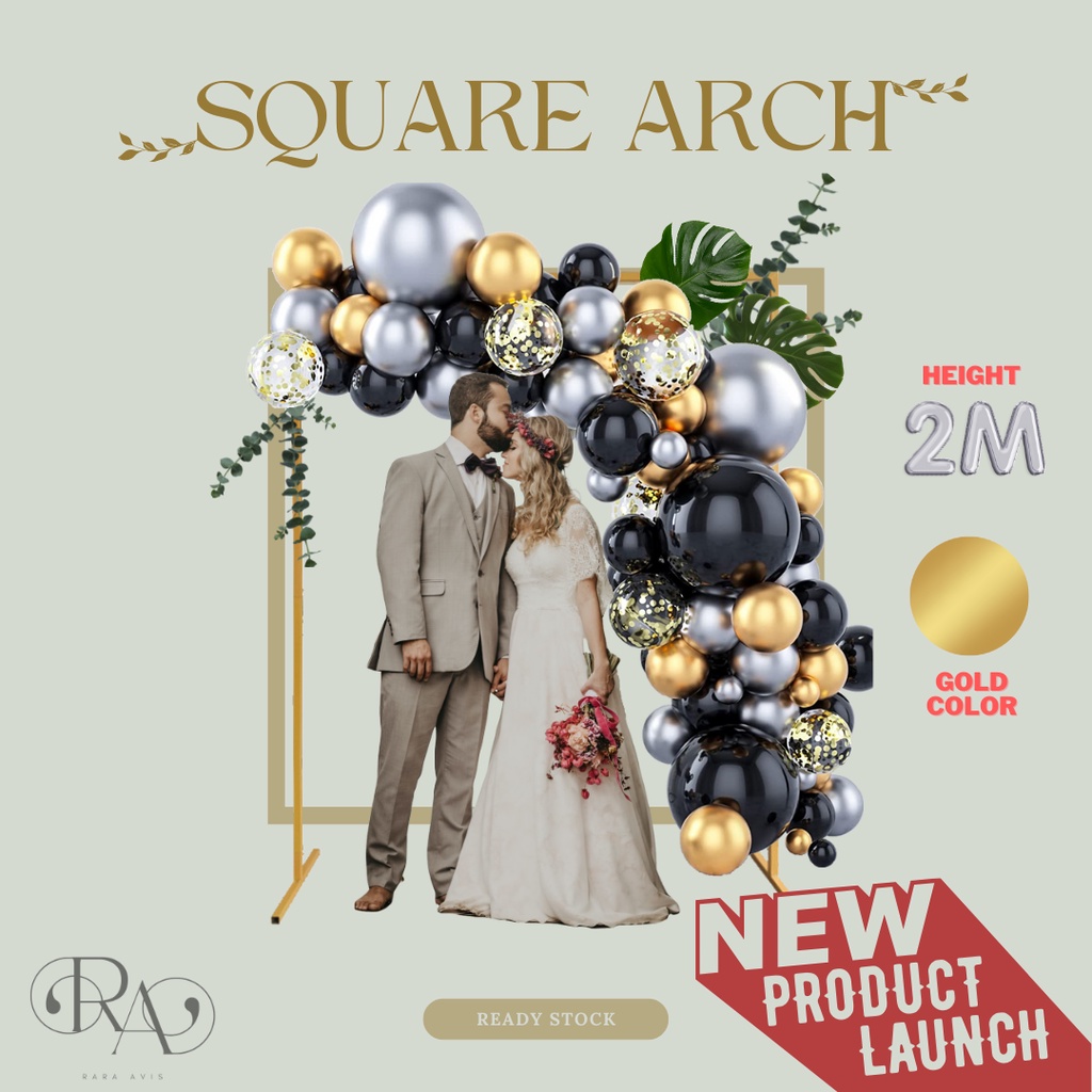 Jet Set Pelamin Square Metal Arch Wedding Stand Backdrop 1M 1.5M 2M ...