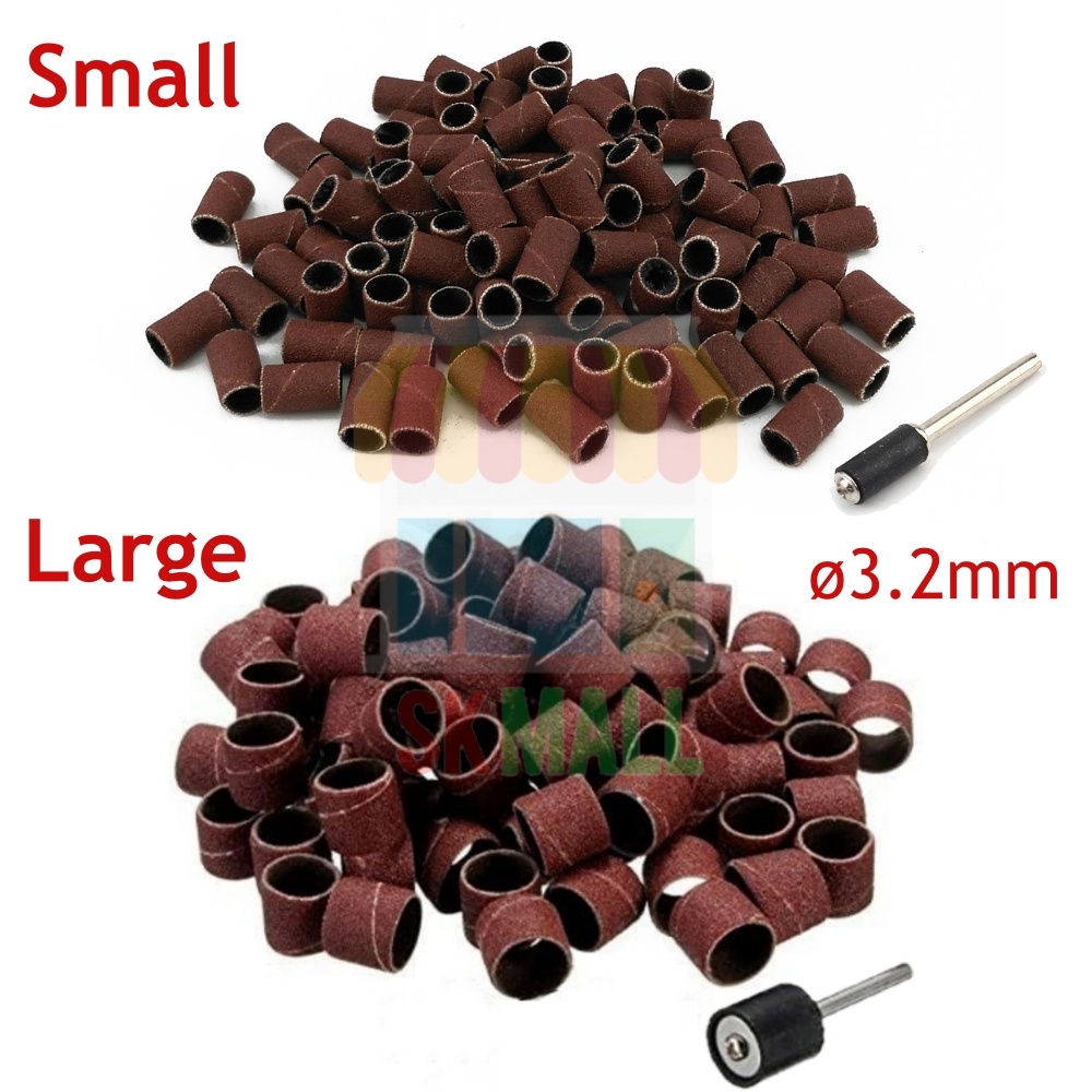 100pcs 3.2mm Sanding Band Sleeve Drum Sandpaper Grinding Head Drill Die