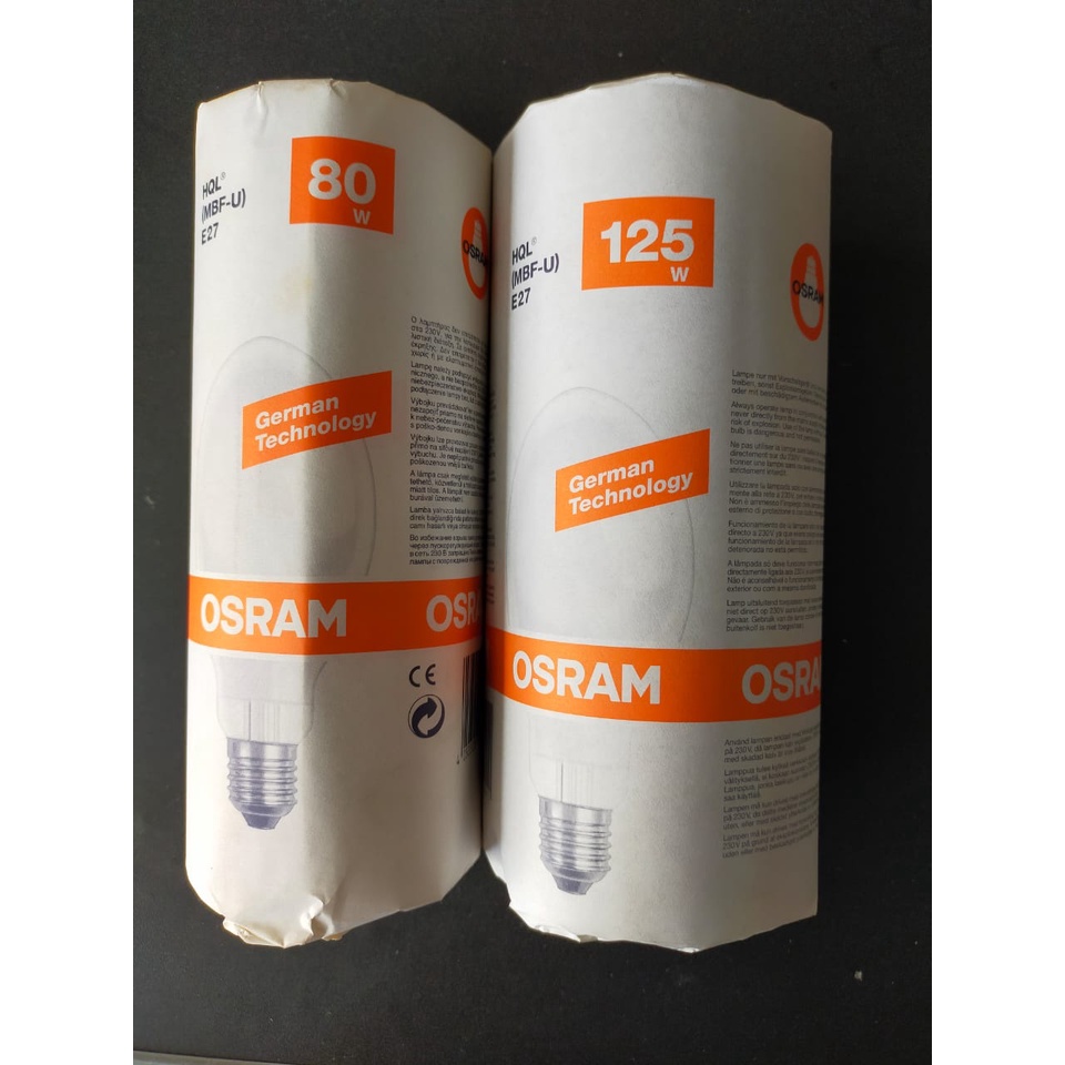 Osram HQL (MBF-U) Mercury 80W 125W E27 Neutral White Discharge Lamp ...